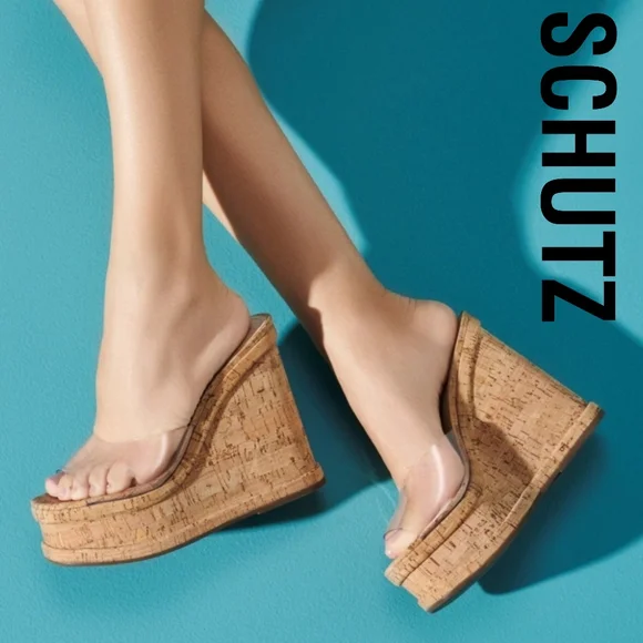 SCHUTZ - Dalle Vinyl Sandals, Transparent Tan Size 8.5 Medium US - Rare Find - Picture 5 of 9